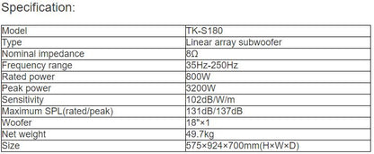 TK-S180 Linear Array Speaker