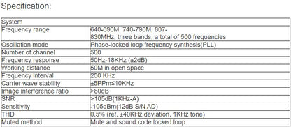 T-521UF, T-521UP, T-521UR, T-521UX, T-521UY, T-521UE UHF Wireless Mic with FM touch Screen