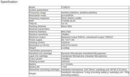 T-592UV Wireless Microphone