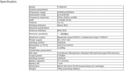 T-592UW Wireless Microphone
