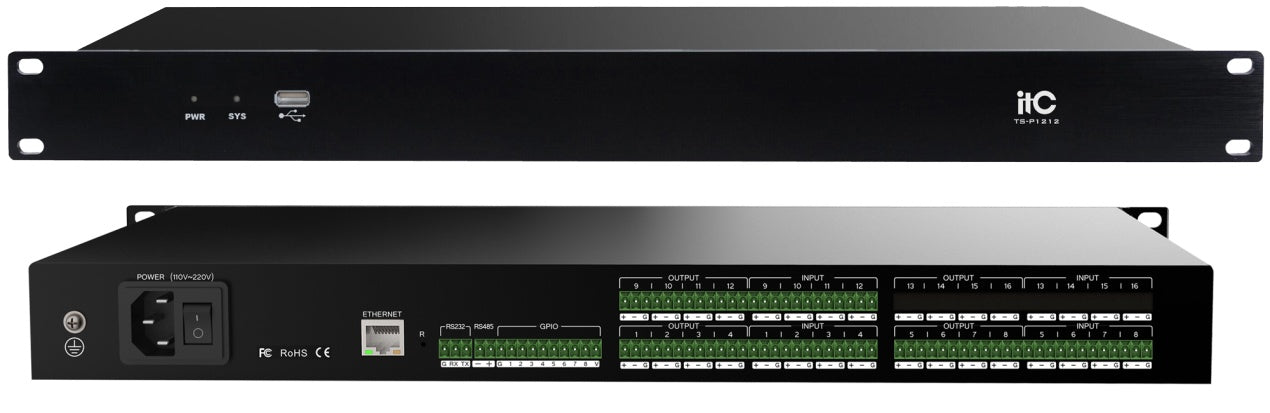 TS-P1212 12 Input and 12 Output Digital Audio Matrix Processor – ITC ...