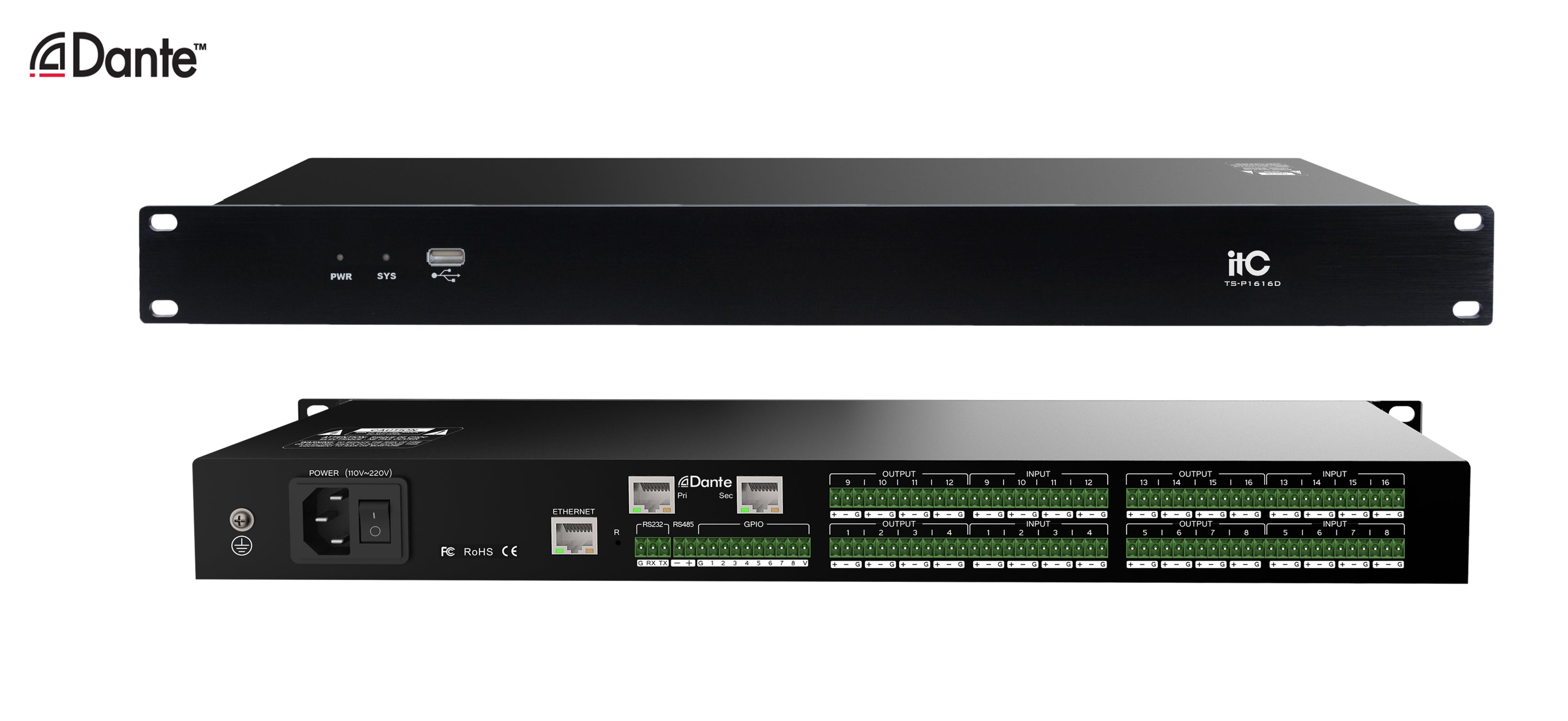TS-P1616D 16 Input and 16 Output Digital ( With DANTE Network Transmis ...