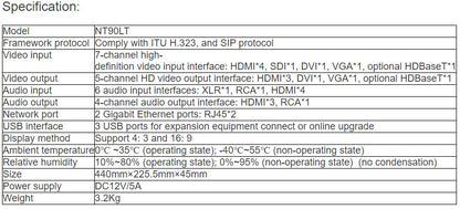 NT90LT Series LT02 HD Video Conference Terminal