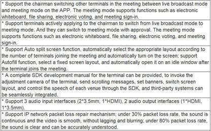 NT90MB Series MB02, MB02M4, MB02M8 Small Size Split-type HD Video Conference Terminal