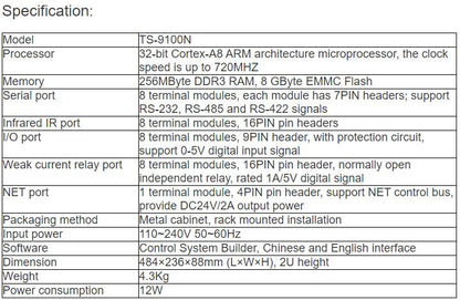 TS-9100N Network Central Controller