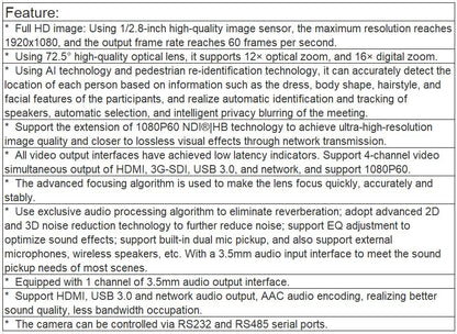 TV-612XM Video Conference Camera