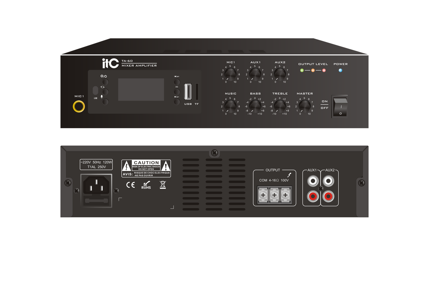 TA-60 Mini Mixer Amplifier with MP3, TUNER, Bluetooth