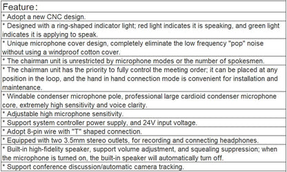 TS-6200A Conference Chairman Unit