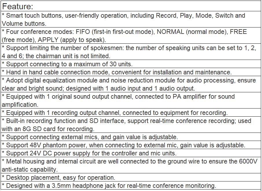TS-6221M Digital Conference System Extension Controller