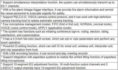 TS-8200 Full Digital Conference System Controller