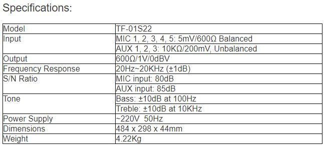TF-01S22 Pre-amplifier