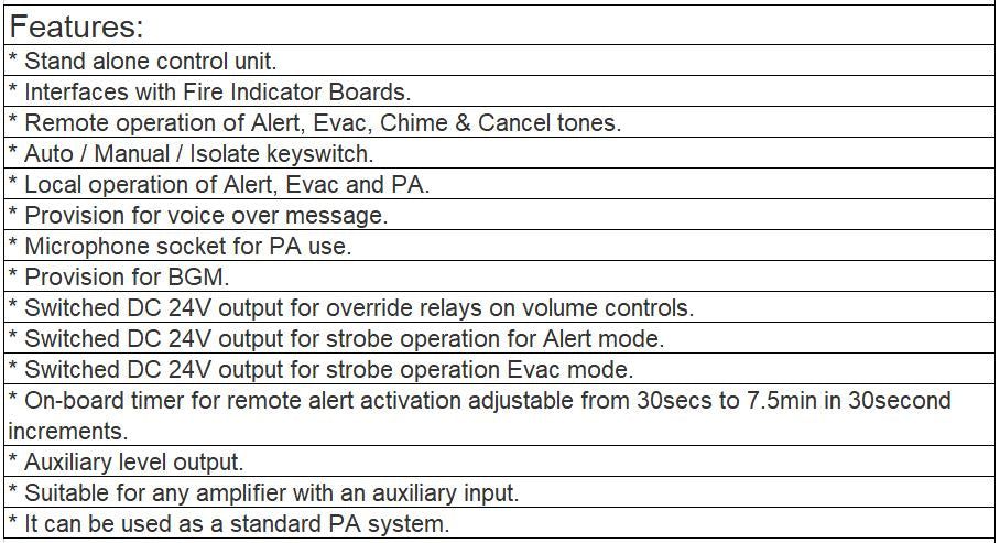 TF-3254A, TF-24262 Emergency Evacuation Controller