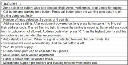 VX-116 Paging Microphone