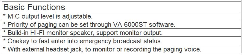 VA-6000FM Fireman Microphone