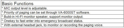 VA-6000FM Fireman Microphone