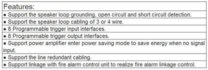 VA-P8500S 8 Zone Voice Alarm Amplifier