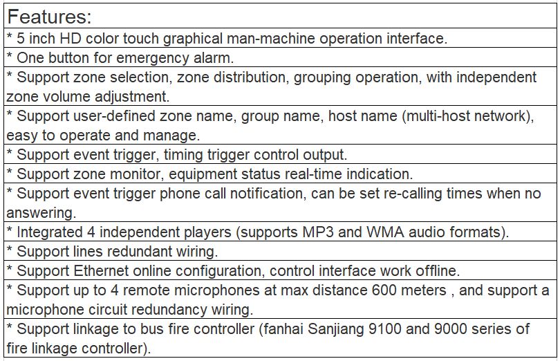 VA-6000MA Digital Network PA & Voice Alarm Controller