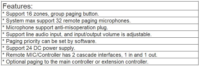 VA-6200RM EVAC System Remote Paging Microphone