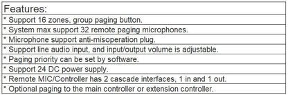 VA-6200RM EVAC System Remote Paging Microphone