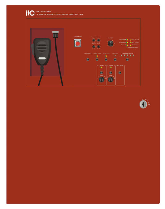 VA-2240WM 2 Zones Voice Evacuation Controller