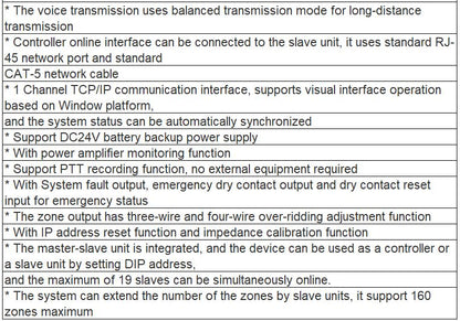VA-8650WM 8 Zone Voice Evacuation Controller